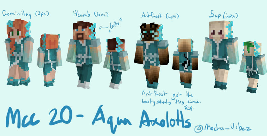 mcc 20 Aqua Axolotl skins